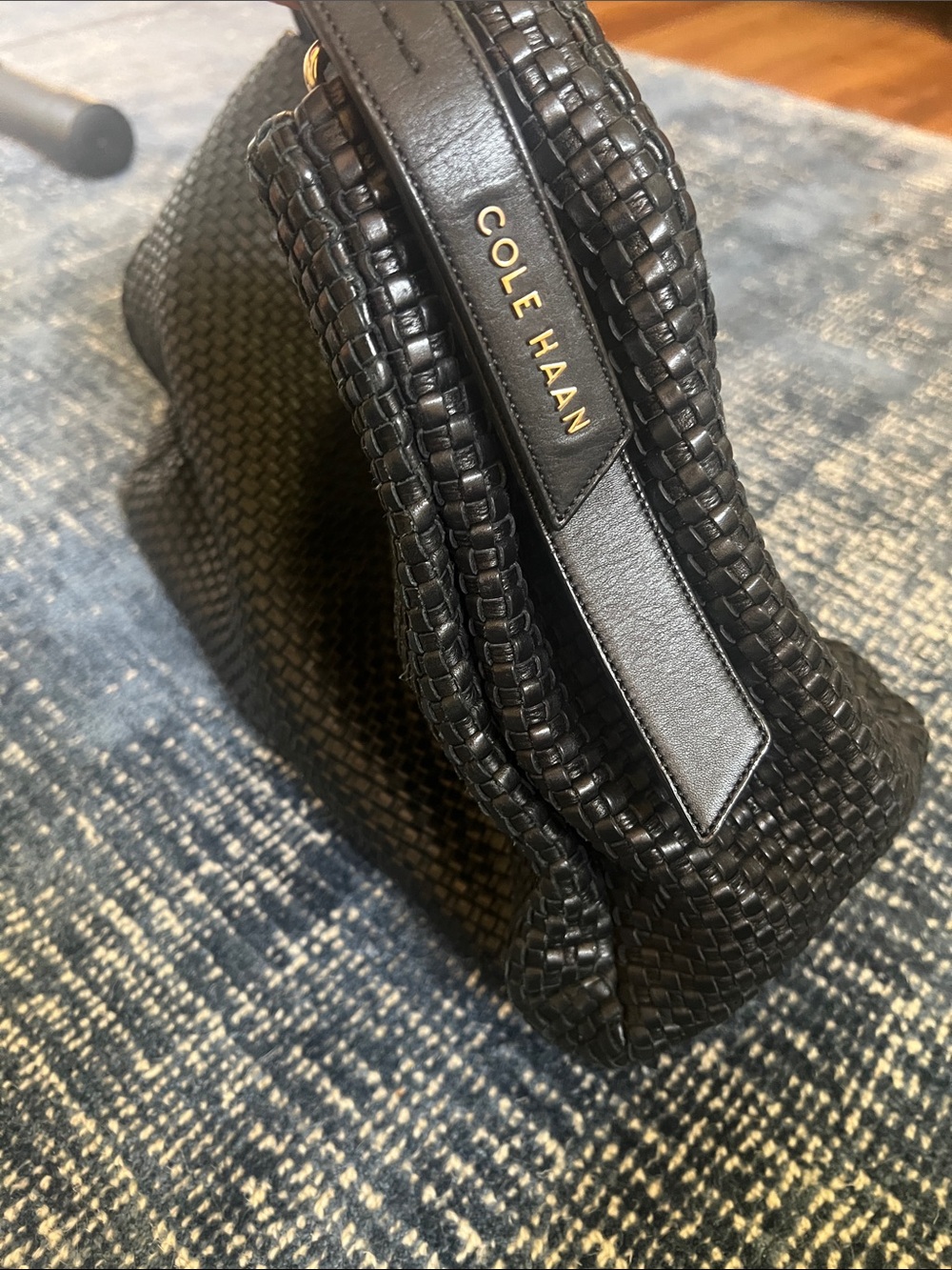 Cole Haan Black Woven Shoulder Bag - Picture 5 of 5